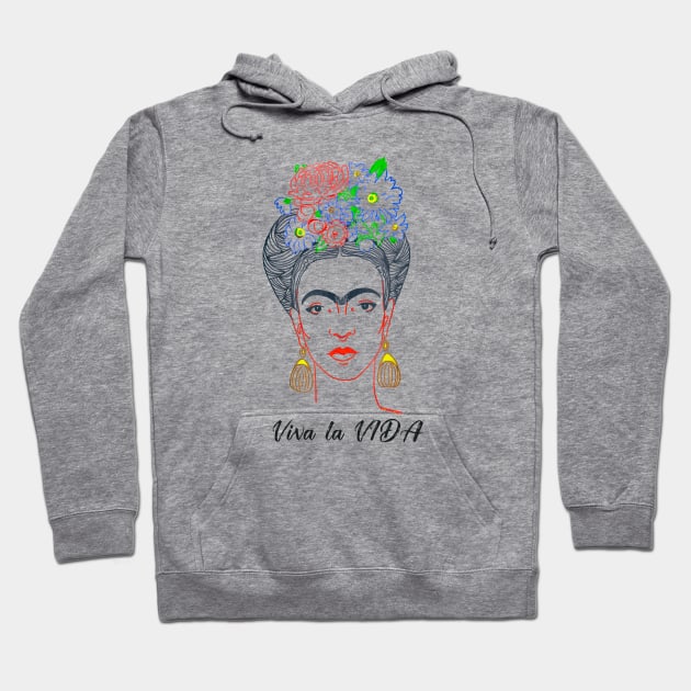 FRIDA KAHLO Mexican Feminist portrait Hoodie by GalleryArtField